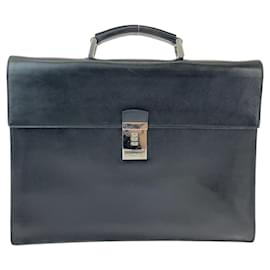 Prada-Prada Leather Business Briefcase-Black