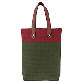 Hermès-Hermes Wool Amedaba Diago PM Tote Bag-Red