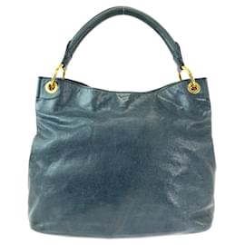 Prada-Prada Leather Hobo Shoulder Bag-Blue