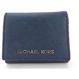 Cartera de cuero plegable Michael Kors 35H9STVZ5L Azul