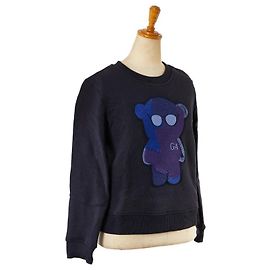 Armani Manga Bear Baumwoll-Sweatshirt Marineblau