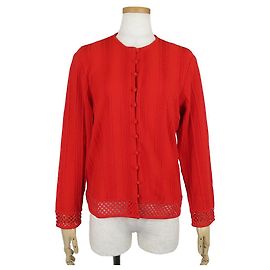 Cárdigan rojo Christian Dior M de algodón y rayón Roja