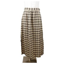 Jupe Bally 42 Chanvre Acétate Cupra Beige Noir Autre