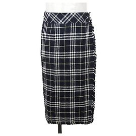 Gonna in rayon, lino, seta e lana Burberry London Nero