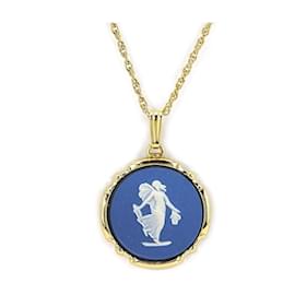 Autre Marque Used Wedgwood Gold Blue Necklace Blue