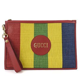 Tissot GUCCI Clutch Bag Canvas Leather Baiadera Multiple colors