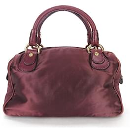 Tod's-Tod's Nylon Leather 2way Handbag-Red