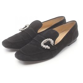 Jimmy Choo Suede Mani Flat Loafers Black