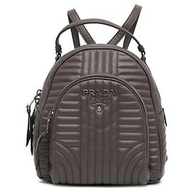 Prada Brown Soft Calf Impunture Diagramme Backpack Brown Taupe