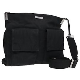 Sac à épaule GUCCI en nylon noir 001 3283 Auth ep5000 Noir