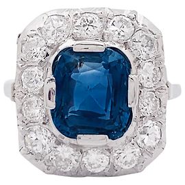 inconnue "Pompadour" Ring aus Platin, Weißgold, Saphir, Diamanten. Andere