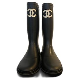 Gummiregenstiefel mit CC-Logo Chanel FW 2022 Schwarz