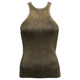 Barbara Bui Black / Gold Knit Shimmer Tank Golden