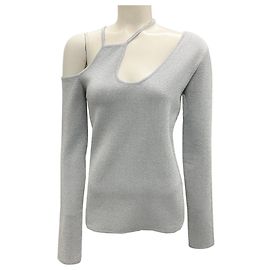 Asymmetrisches Oberteil mit silbernem Ausschnittdetail von JW Anderson Silber