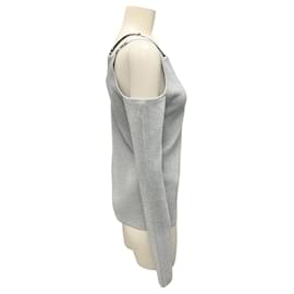 JW Anderson-JW Anderson Silver Cut Out Detail Asymmetric Top-Silvery