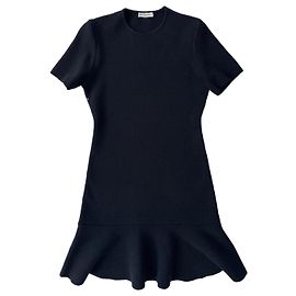 Balenciaga Silk Blend Ruffle Dress Black