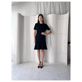 Balenciaga-Balenciaga Silk Blend Ruffle Dress-Black