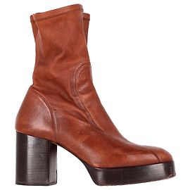 Botines ajustados Chloé en cuero marrón Castaño