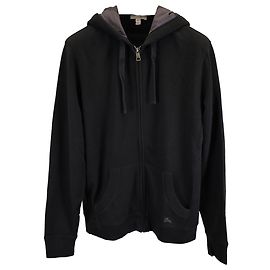 Burberry Brit Kapuzenpullover mit Reißverschluss aus schwarzer Baumwolle Schwarz