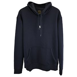 Polo Ralph Lauren Central Player Logo Hoodie aus navyblauer Baumwolle Blau Marineblau