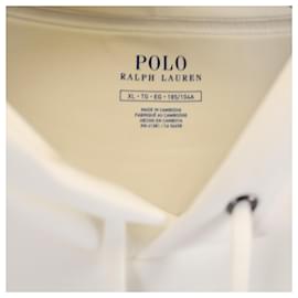 Polo Ralph Lauren-Polo Ralph Lauren Central Player Logo Hoodie In White Cotton-White