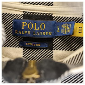 Polo Ralph Lauren-Polo Ralph Lauren Checked Double-Knit Quarter-Zip Pullover in Black Cotton-Black