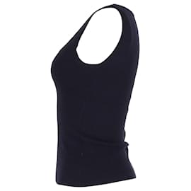 Michael Kors-Michael Kors Square Neck Top in Navy Blue Wool-Blue,Navy blue