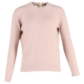 Pull à col rond Joseph Tie Back en cachemire rose Rose