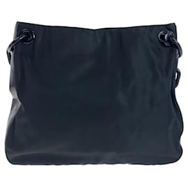 Prada-Prada Nylon Leather Tessuto Shoulder Bag-Black