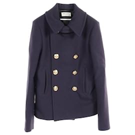 Yves Saint Laurent Manteau en laine Peacoat Saint Laurent Paris Bleu Marine