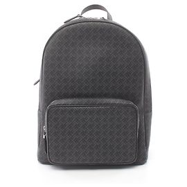 Autre Marque Dunhill Monogram beschichteter Canvas-Leder-Rucksack Schwarz