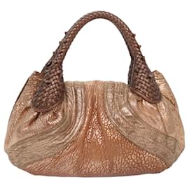 Fendi-FENDI spy Hand Bag Leather Gold Tone Auth am6841-Other