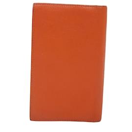 Hermès-HERMES Agenda Vision Day Planner Cover Leather Orange Silver Auth bs17846-Silvery,Orange