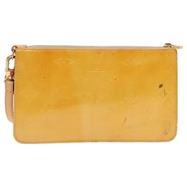 Louis Vuitton-LOUIS VUITTON Monogram Vernis Lexington Accessory Pouch Beige M91010 Auth 90076-Beige