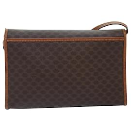Céline-CELINE Macadam Canvas Shoulder Bag PVC Leather Brown Auth 90994-Brown