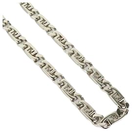 Fendi-Fendi Silver Metal Necklace-Silvery