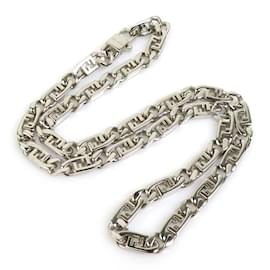 Fendi-Fendi Silver Metal Necklace-Silvery