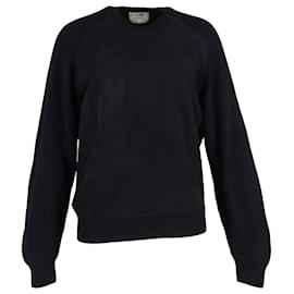 Hermès- Hermès Embossed Print Knitted Sweater in Black Wool-Black
