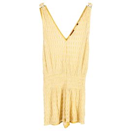 Macacão de crochê Missoni Mare em viscose amarela Amarelo