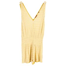 Missoni-Missoni Mare Crochet Jumpsuit in Yellow Viscose-Yellow
