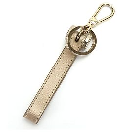 Chaveiro de metal de couro Furla Dourado