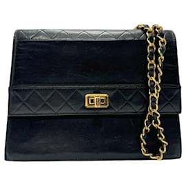 Chanel-Chanel Black Lambskin Shoulder Bag-Black