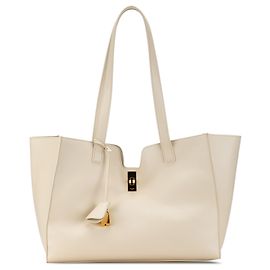 Céline Cabas Soft 16 em couro de bezerro liso branco Celine Branco Cru