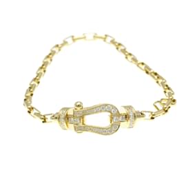 Fred-Fred Force 10 Medium Model Full Diamond Bracelet-Golden