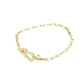 Fred-Fred Force 10 Medium Model Full Diamond Bracelet-Golden
