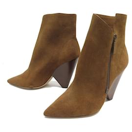 Saint Laurent-NINE SAINT LAURENT NIKI 527833 38.5 CAMEL SUEDE BOOTS-Camel