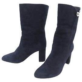NINE DIOR CHARMS NUBUCK BOOTS MD0316 SIZE 37 IN BLUE SUEDE + BOX Blue