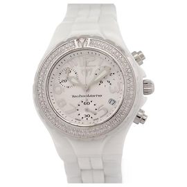 TECHNOMARINE TECHNODIAMOND WHITE CERAMIC DTC55C 39MM QUARTZ WATCH White