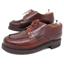 Paraboot-PARABOOT CHAMBORD GOLF 7F 41 BROWN LEATHER DERBY SHOES + BOX-Brown