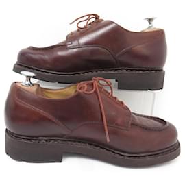 Paraboot-PARABOOT CHAMBORD GOLF 7F 41 BROWN LEATHER DERBY SHOES + BOX-Brown